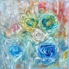 Rosen in Farbe, Gemälde, Öl auf Leinwand
