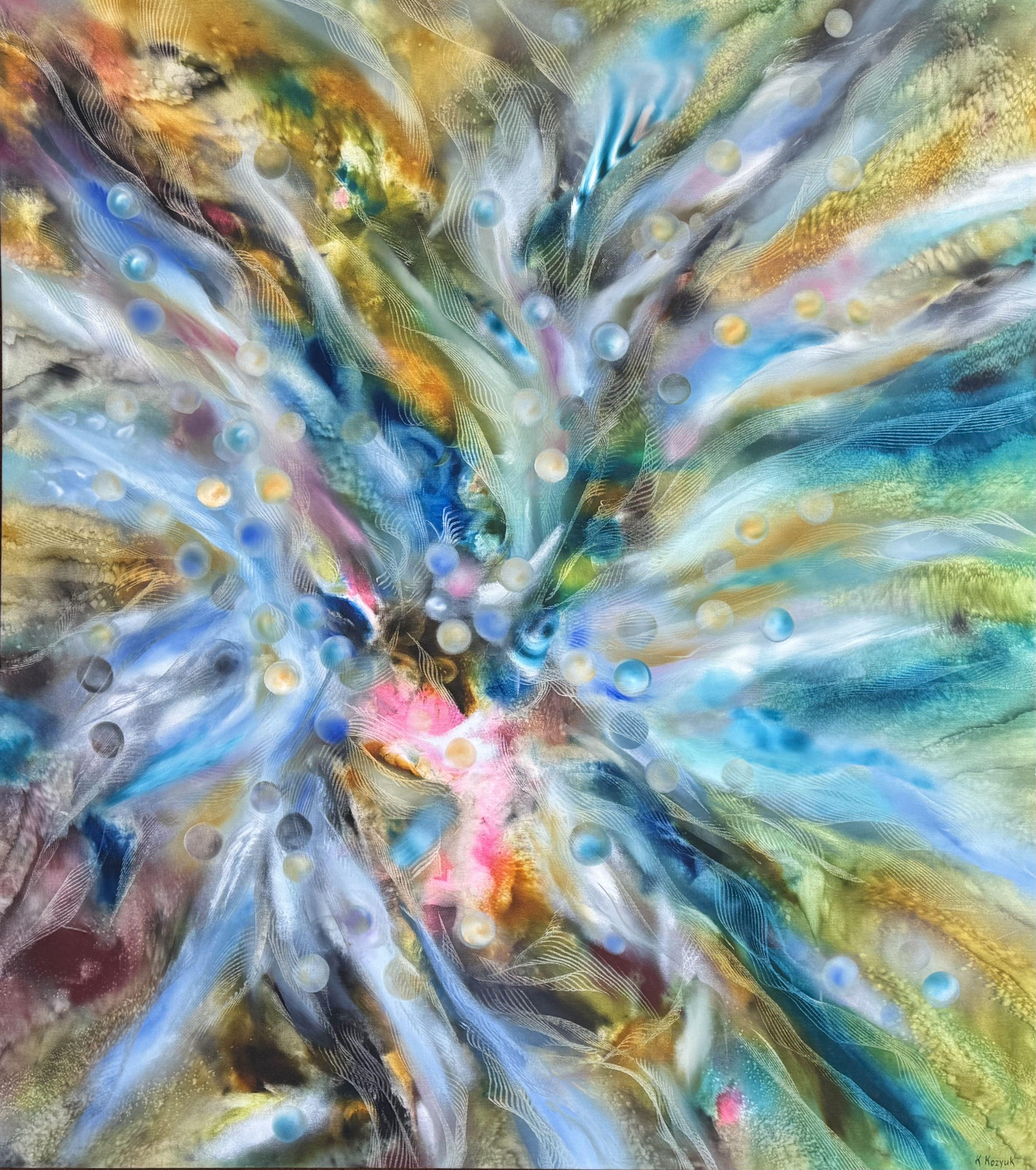 Khrystyna Kozyuk Abstract Painting - Space Ride, Painting, Oil on Canvas
