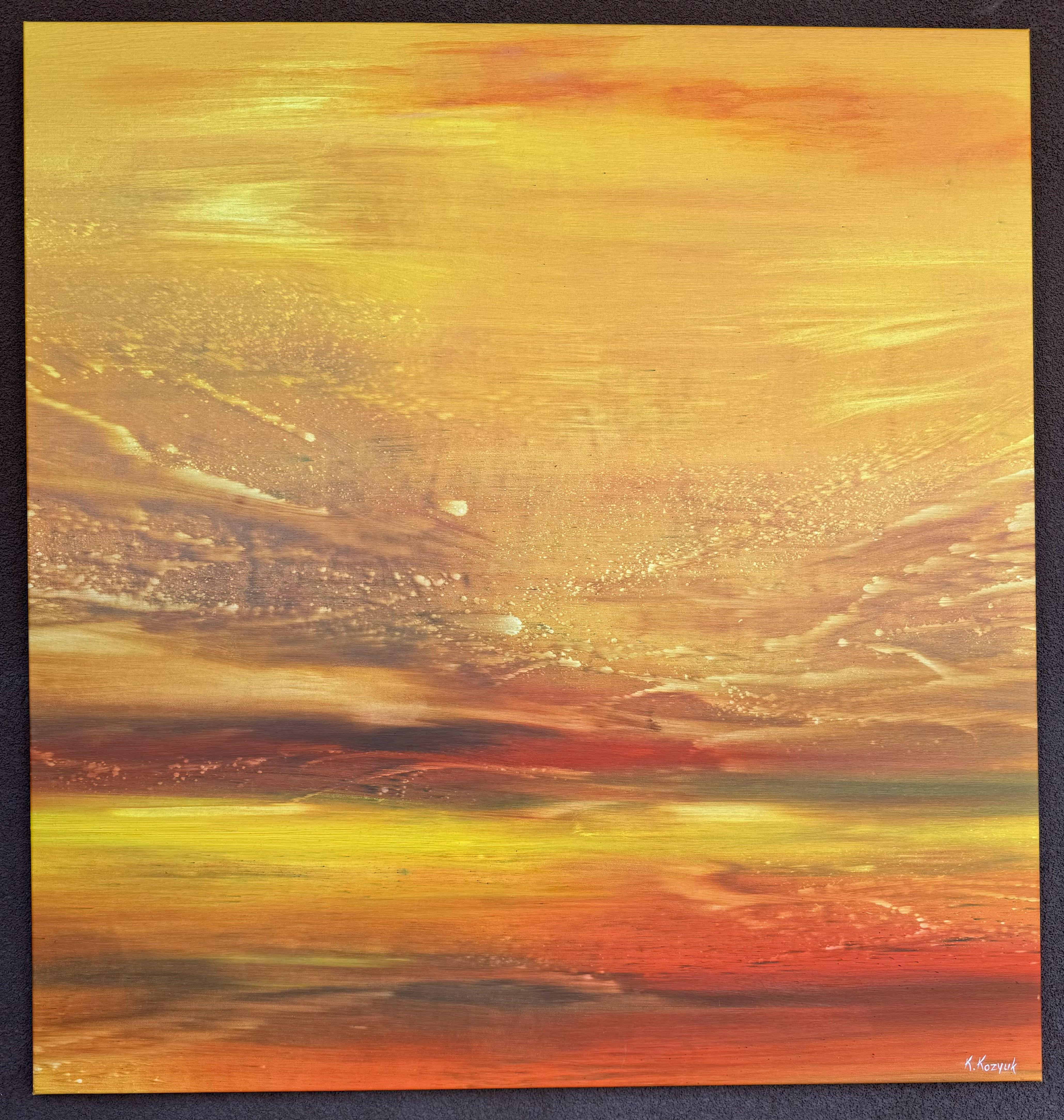 Sunset on the East, Painting, Oil on Canvas