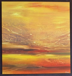 Sonnenuntergang im Osten, Gemälde, Öl auf Leinwand