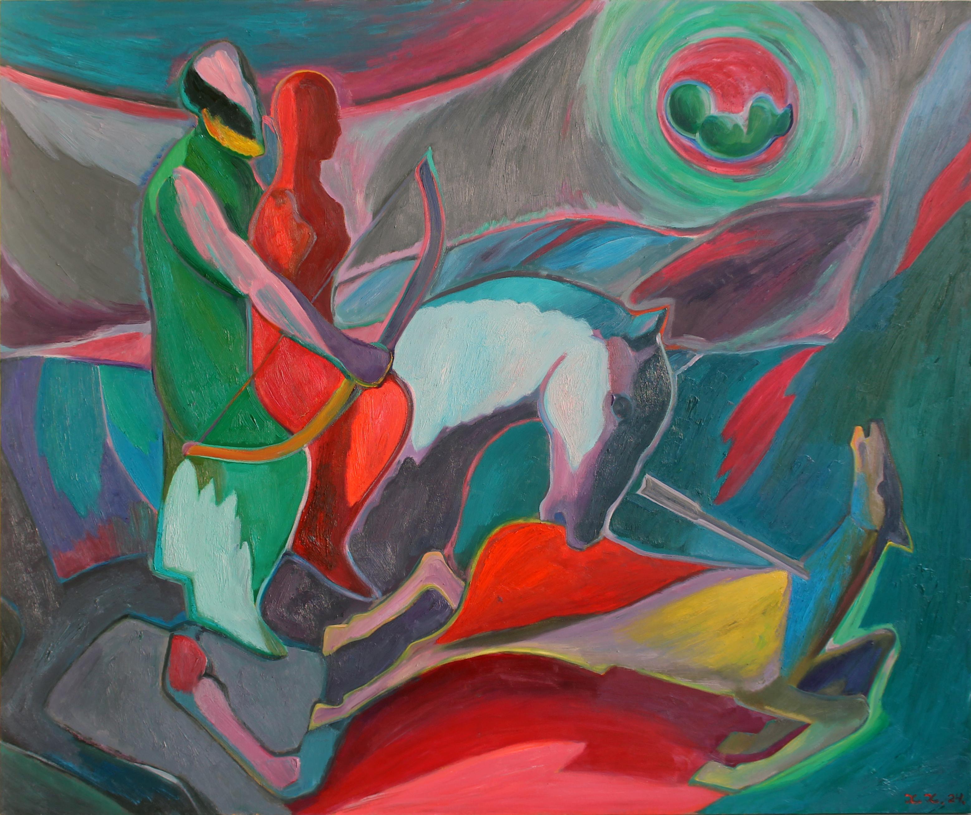 Hunting , 90x120 cm, oil on canvas