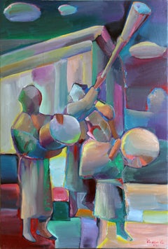 Musiker, 118 x 80 cm, Öl auf Leinwand