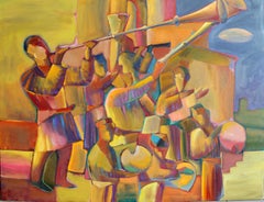 Musiker, 130 x 170 cm, Öl auf Leinwand