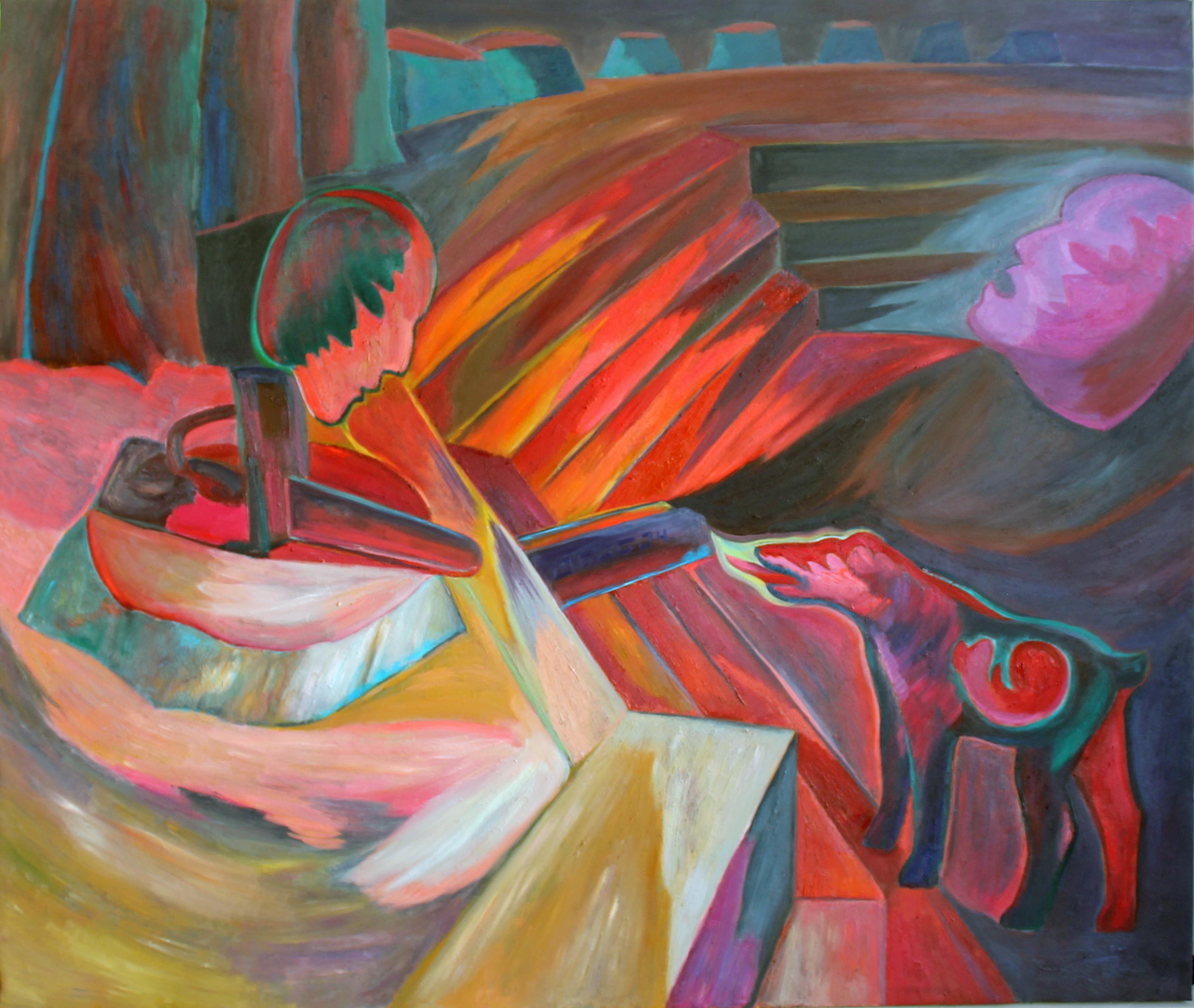 Khurshed Khalilov Figurative Painting – Nature, 100 x 120 cm, Öl auf Leinwand