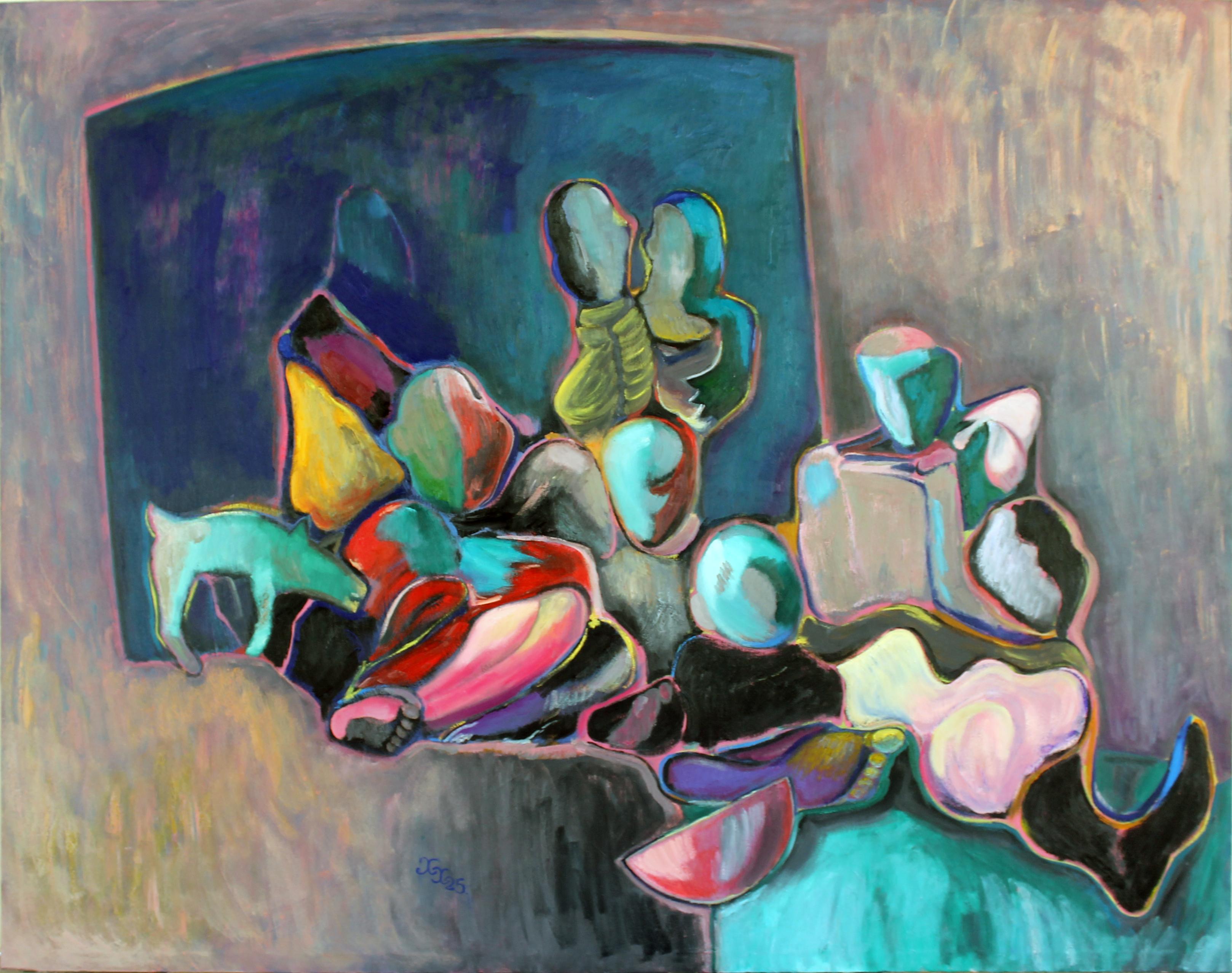 « Fenêtre unique », 158 x 200 cm, huile sur toile - Art de Khurshed Khalilov