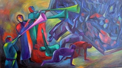 «El repique de Sura», 73 × 128 cm, óleo sobre lienzo