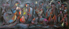 „Zaren-Toasts“, 70 x 170 cm, Öl auf Leinwand