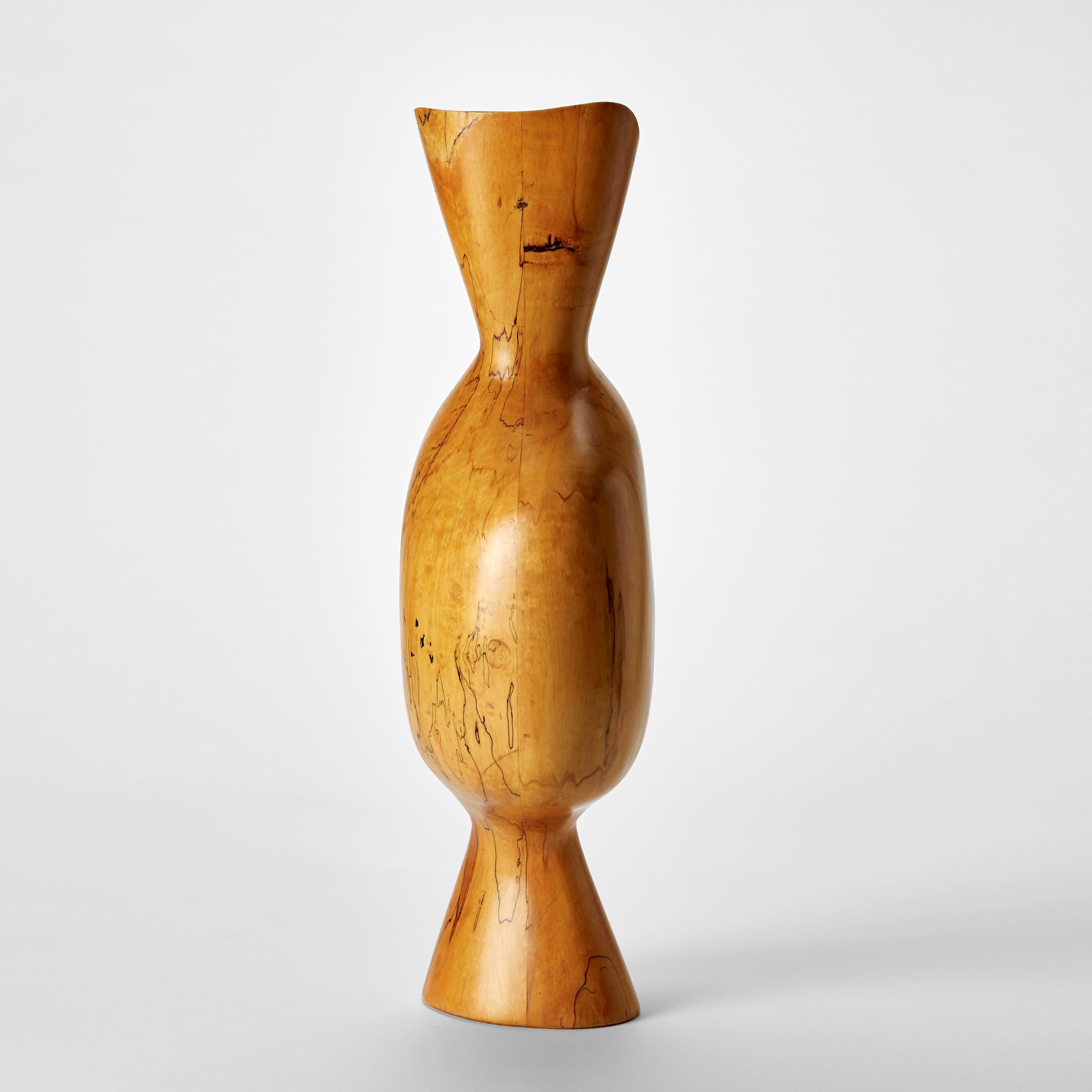 Fatto a mano Ki 0.1, una scultura astratta in legno di prugna di Donald Baugh in vendita