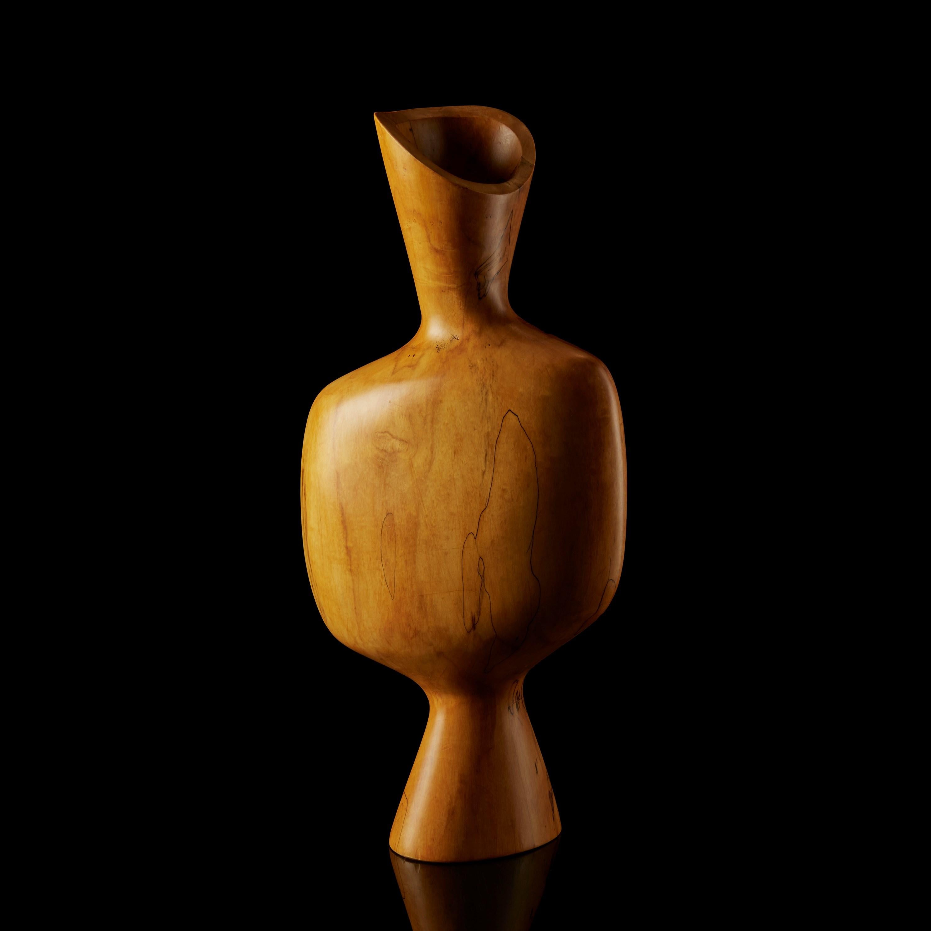 XXI secolo e contemporaneo Ki 0.1, una scultura astratta in legno di prugna di Donald Baugh in vendita
