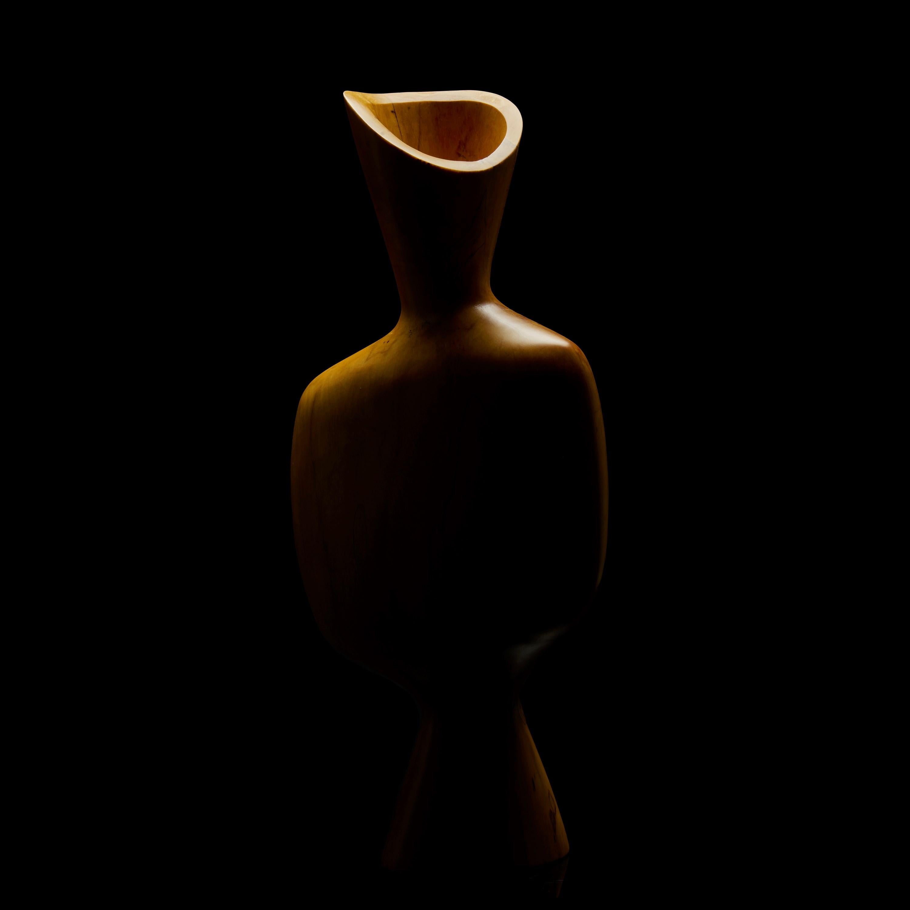 Legno Ki 0.1, una scultura astratta in legno di prugna di Donald Baugh in vendita