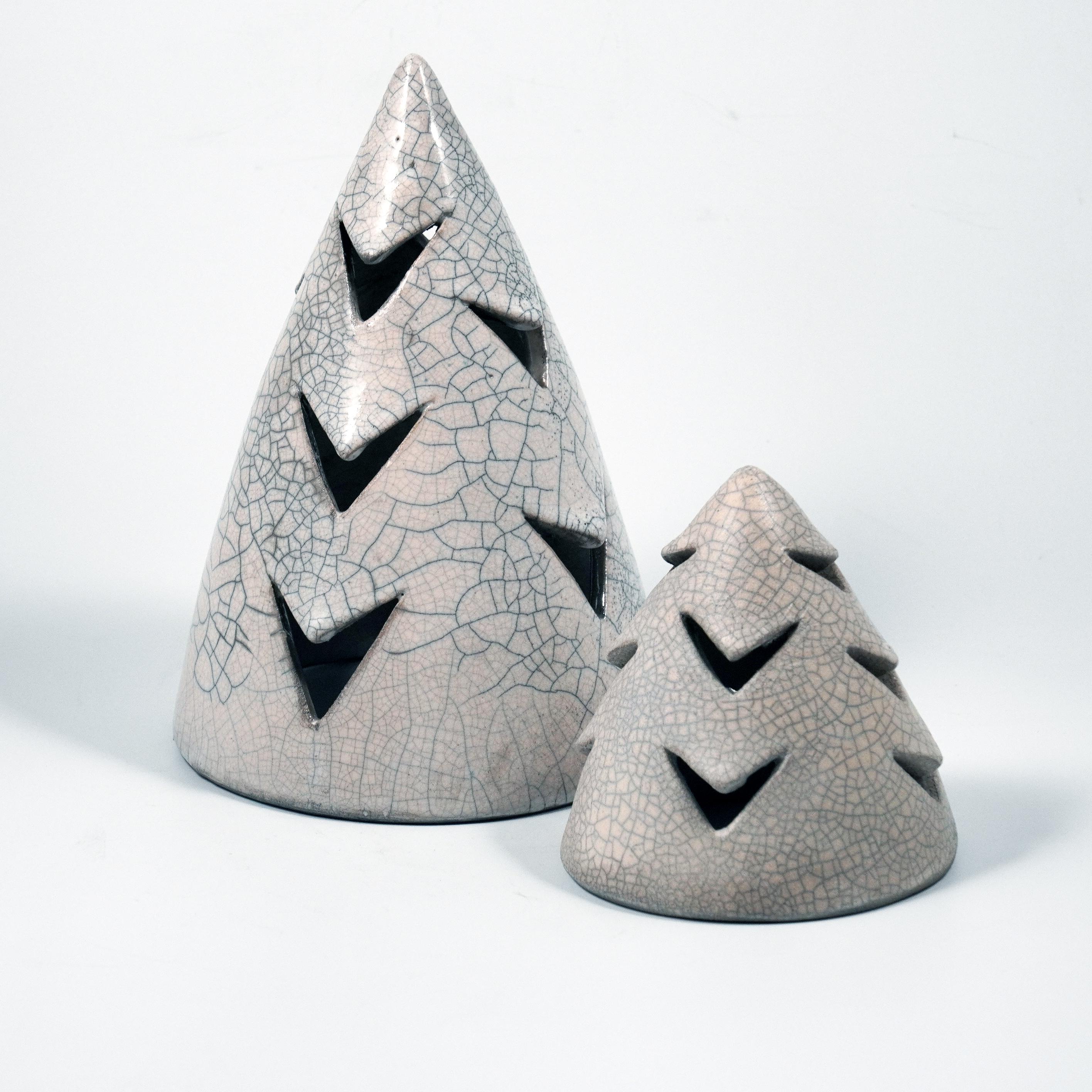 Malaisien Couverture de bougie et de bougie décorative pour arbre de Noël Ki, grand modèle blanc craquelé en vente