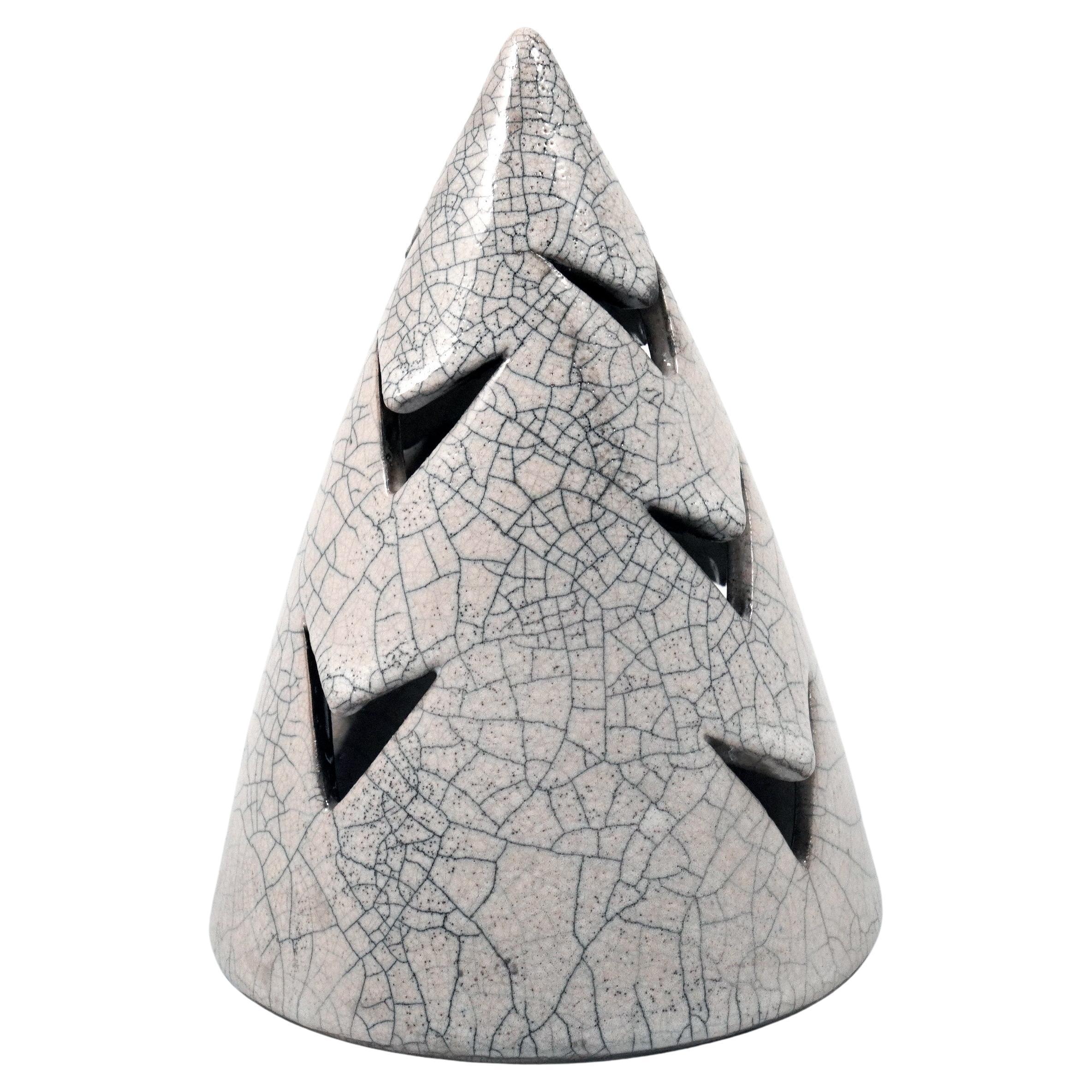 Copri candela decorativo per albero di Natale Ki, grande - bianco screziato