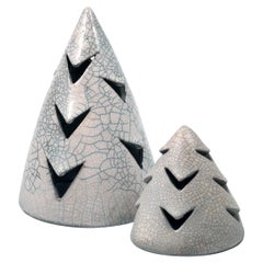 Ki Christmas Tree Decorative Tealing & Candle Cover Set - White Crackle