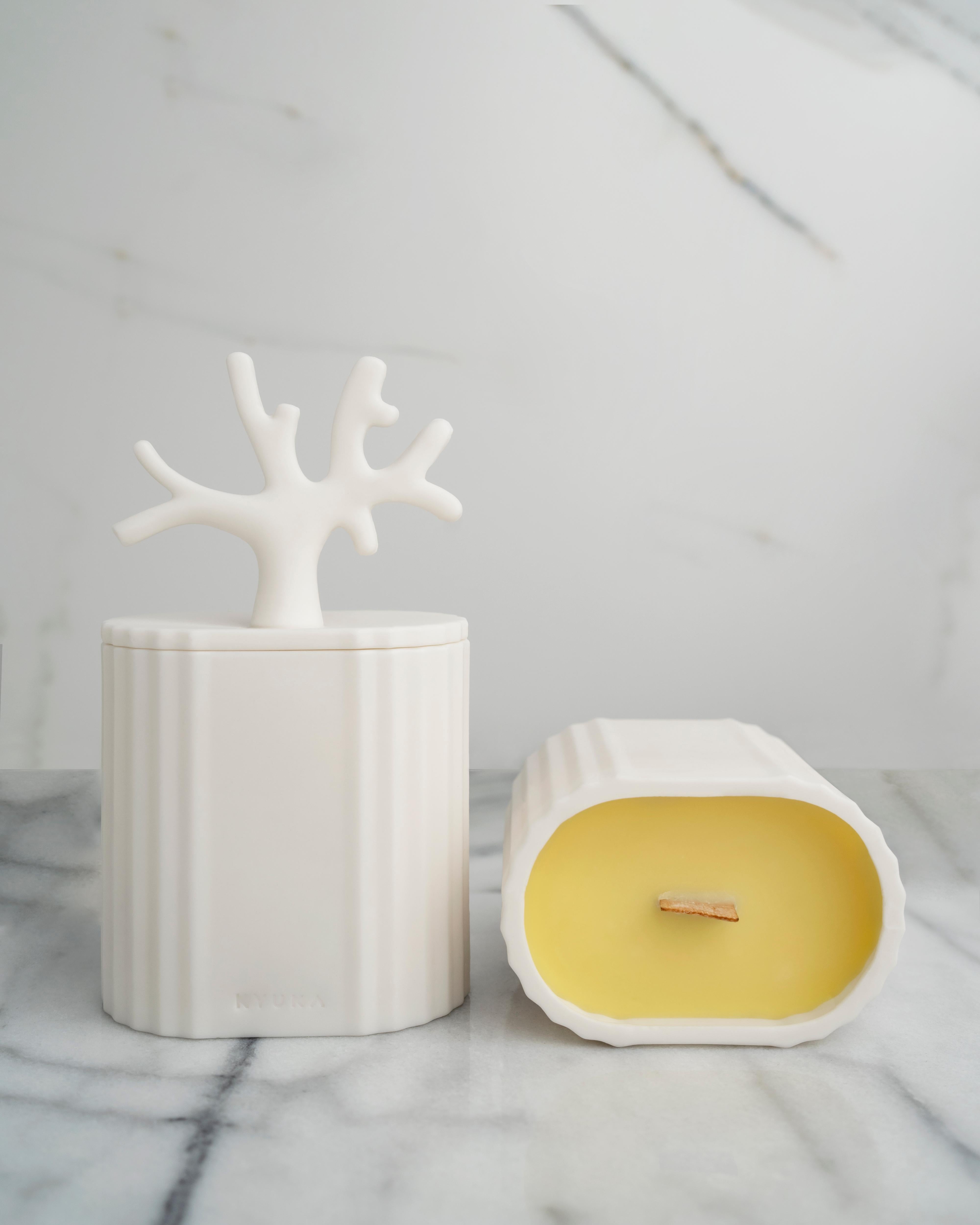 Polish Ki, Scented Candle in Parian Porcelain Decorative Box, Design Award 2022 For Sale