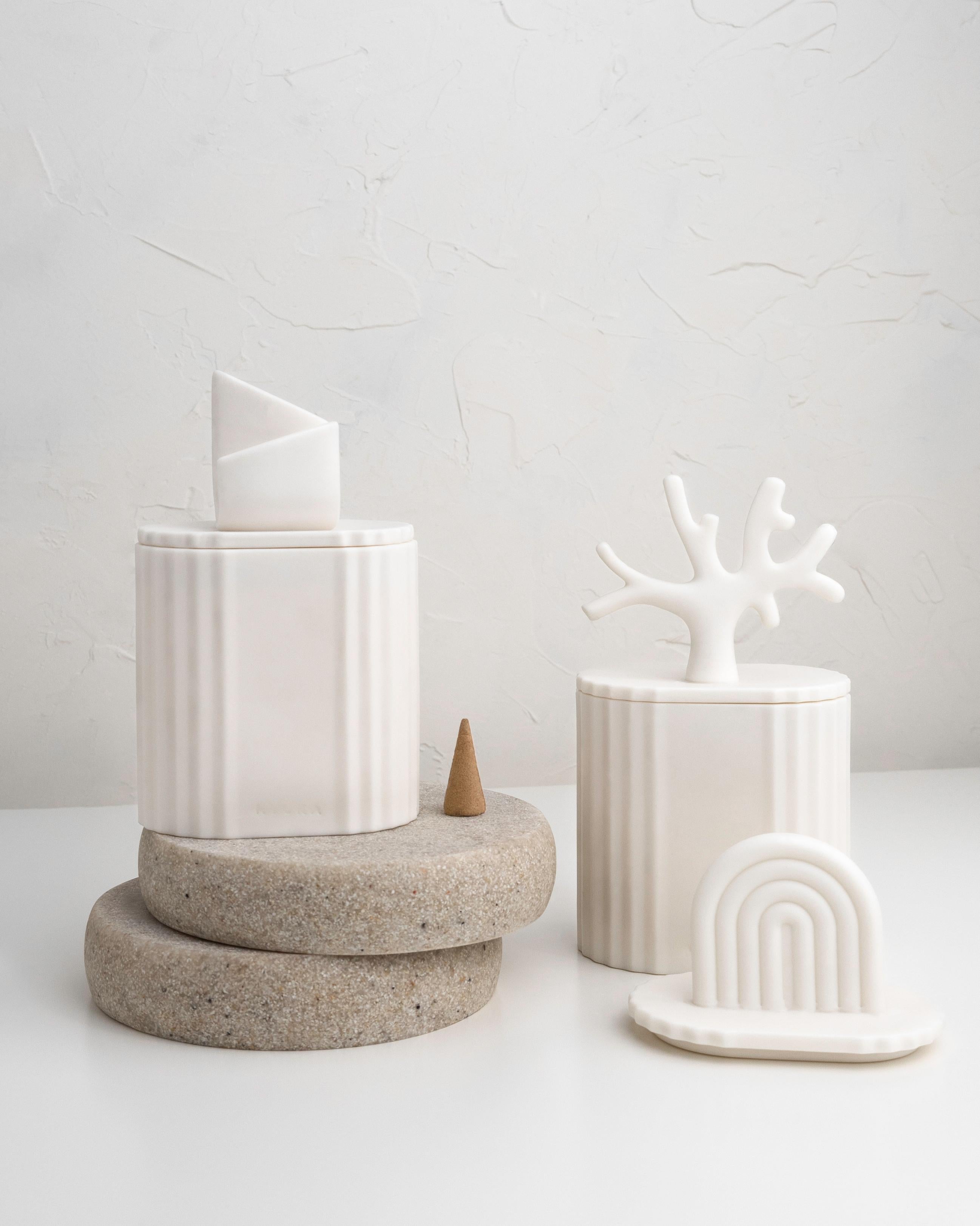Unglazed Ki, Scented Candle in Parian Porcelain Decorative Box, Design Award 2022 For Sale