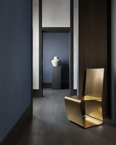 Kia Chair by Emmemobili, Hand-Crafted Brass, Modern Design, Italy