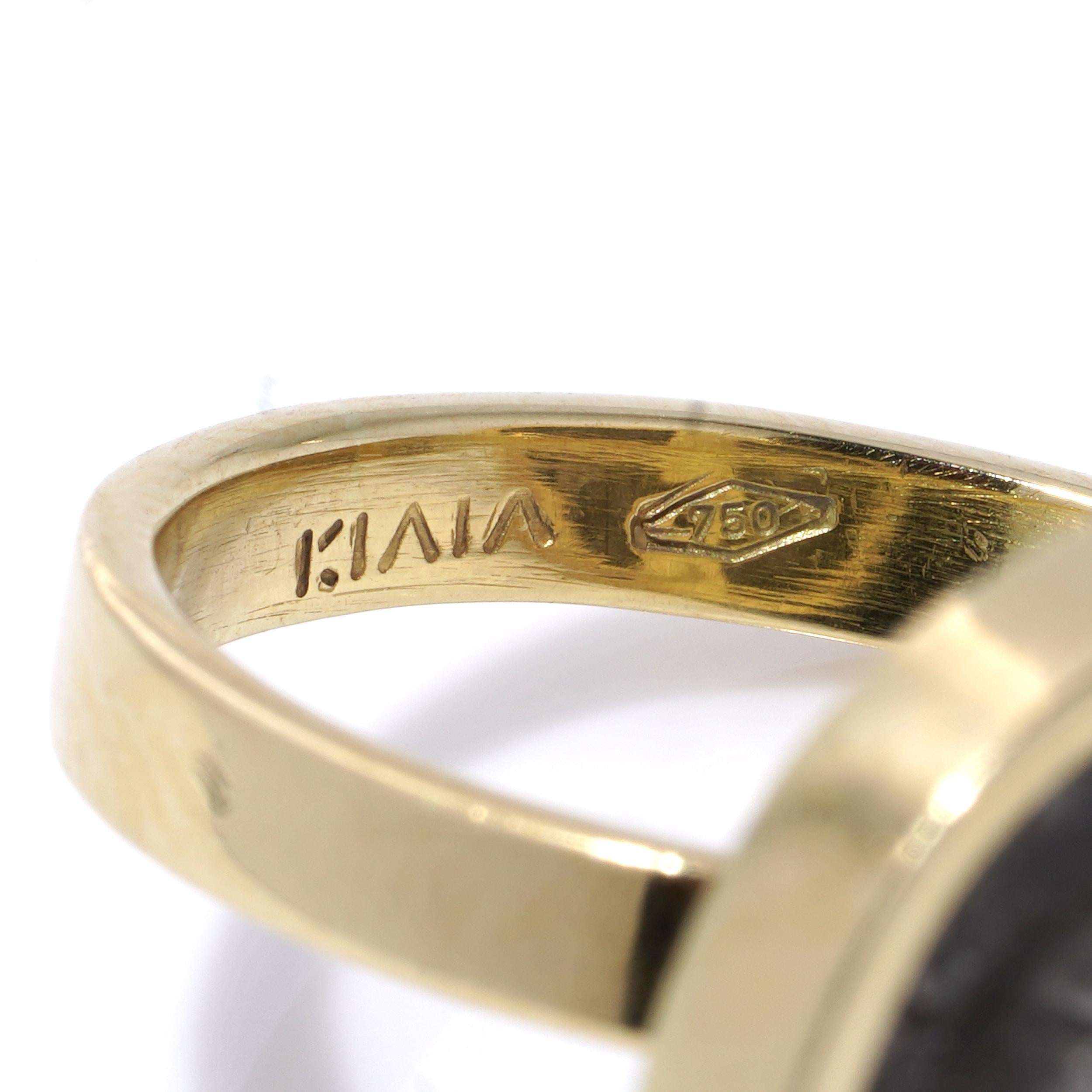 KIAIA Ancient Greek Tetradrachm Coin Ring, 18K Gold Mount For Sale 3