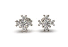 0.36 Carat Round Diamond Earring Studs in 18 Carat White Gold By Kian Design