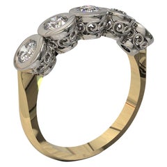 Kian Design 0.60 Carat Diamond Bridal Ring in Platinum and 18 Carat Yellow Gold
