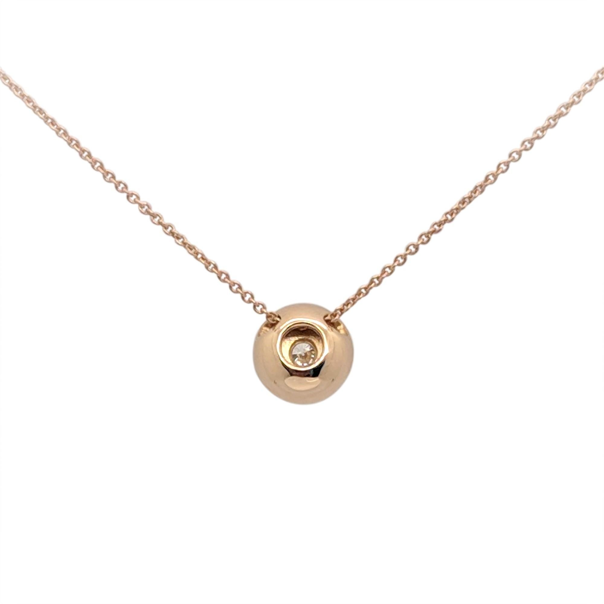 Women's Kian Design 18 Carat Rose Gold Round Brilliant cut Halo Diamond Necklace