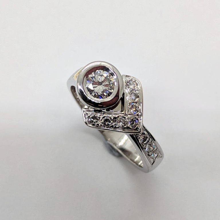 Kian Design 18 Carat White Gold Diamond Ring  with 24 Carat 