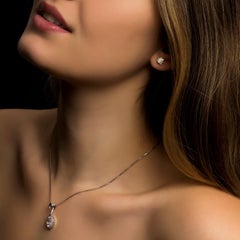 Kian Design 18 Carat White Gold White-Pink Ceylon Sapphire and Diamond Necklace