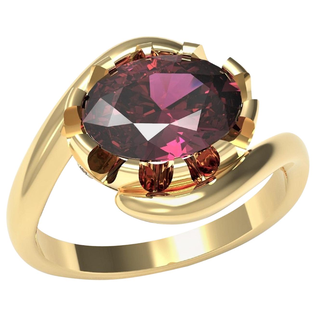 Rhodolite Ring

The exquisite 18 carat  yellow gold ring features a stunning rhodolite garnet and four round brilliant cut diamonds. The ring made in 18 carat yellow gold.

Oval faceted rhodolite garnet: intense reddish pink colour, 2.05 Carat
Round