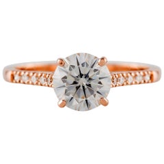 Kian Design GIA Certified 1.5 Carat Round Diamond Engagement Ring in Rose Gold