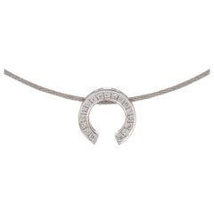 Used Kian Design Horseshoe Diamond Necklace in 18 Carat White Gold