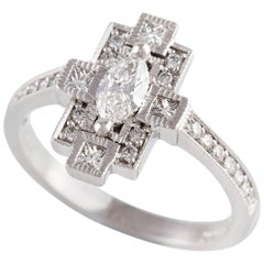 Kian Design Marquise, Princess Cut and Round Diamond Ring 18 Carat Gold