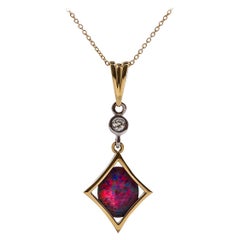 Kian Design Opal and Diamond Necklace In 18 Carat Two-Tone Gold