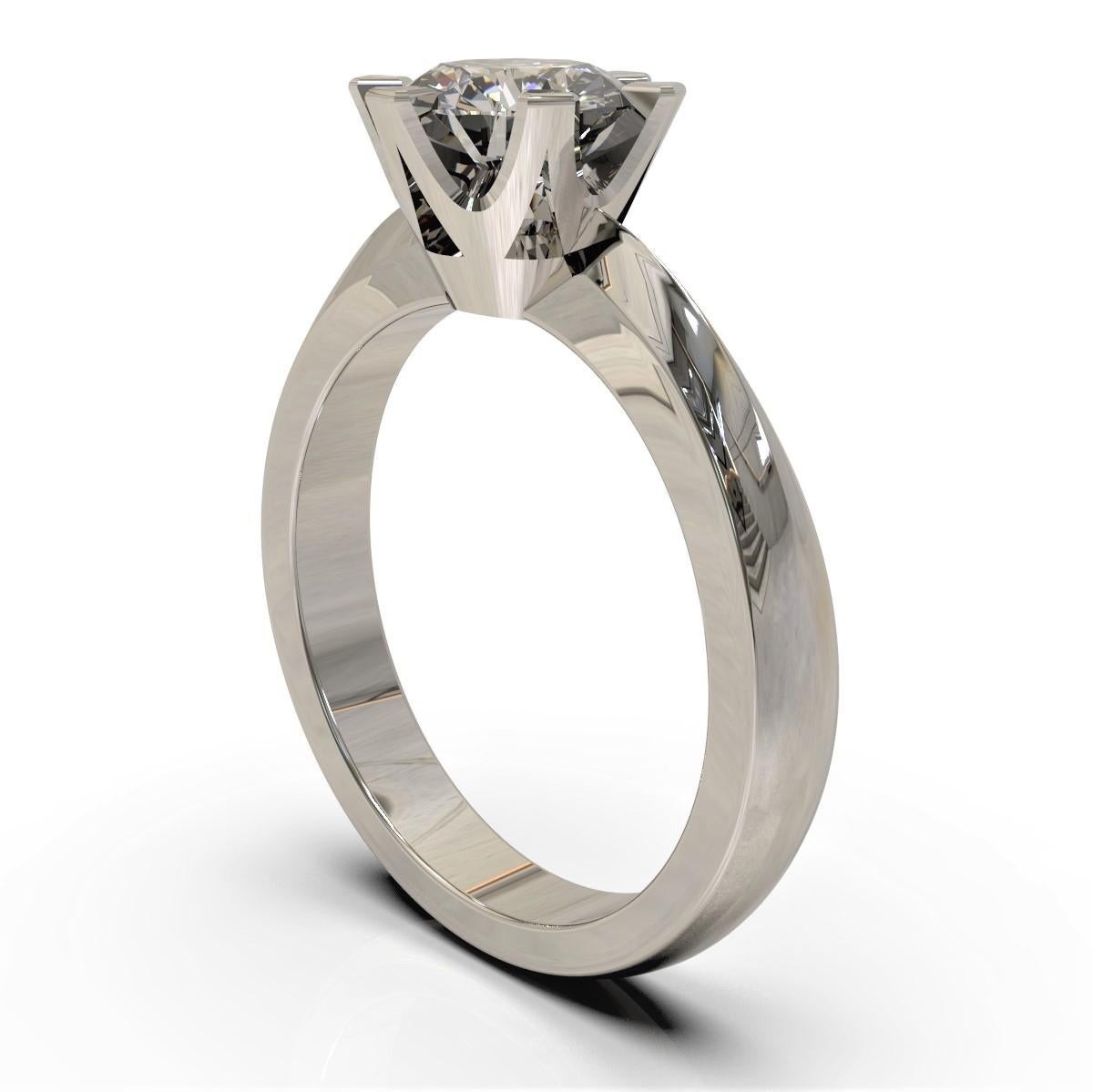 Brilliant Diamante Ring

This eye-catching organic shape platinum engagement ring features a white brilliant cut diamond. 

Round brilliant cut diamond: GIA Certified D colour, SVS2 clarity 1= D colour, VS2 clarity, 5.18 x 5.21 x 3.12mm, 0.5ct