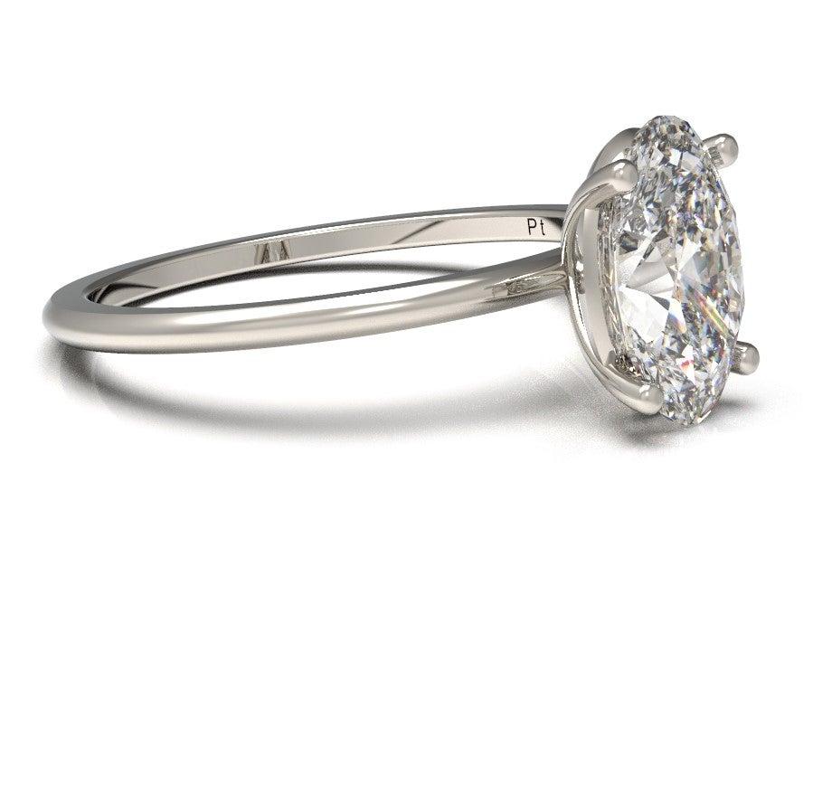 For Sale:  Kian Design Platinum 1.00 Carat Oval Cut Diamond Solitaire Engagement Ring 2