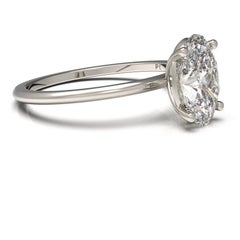 Kian Design Platinum 1.00 Carat Oval Cut Diamond Solitaire Engagement Ring