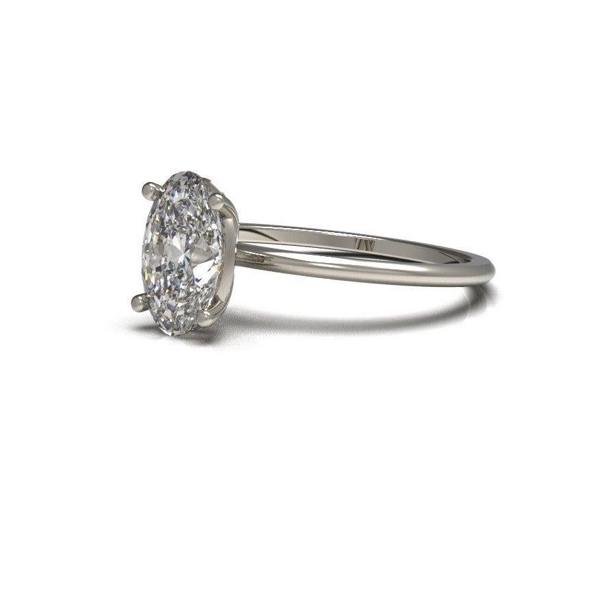 For Sale:  Kian Design Platinum 1.00 Carat Oval Cut Diamond Solitaire Engagement Ring 4