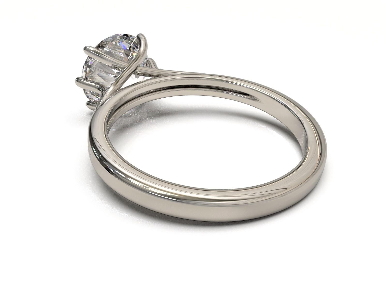 Round Cut Kian Design Platinum 1.85 Carat GIA Round Brilliant Cut Diamond Engagement Ring For Sale