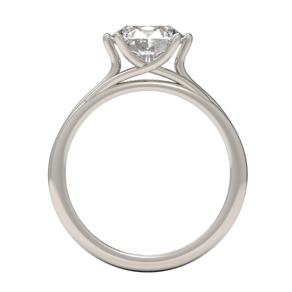 Kian Design Platinum 1.85 Carat GIA Round Brilliant Cut Diamond Engagement Ring In New Condition For Sale In South Perth, AU