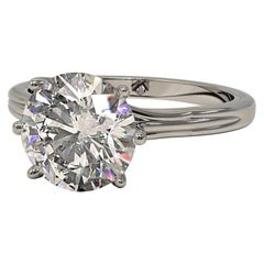 Kian Design Platinum 1.85 Carat GIA Round Brilliant Cut Diamond Engagement Ring