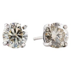 Kian Design Platinum 2 Carat Round Brilliant Cut Diamond Earring Studs