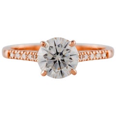 Kian Design Rose Gold 1.5 Carat GIA Certified Round Diamond Engagement Ring
