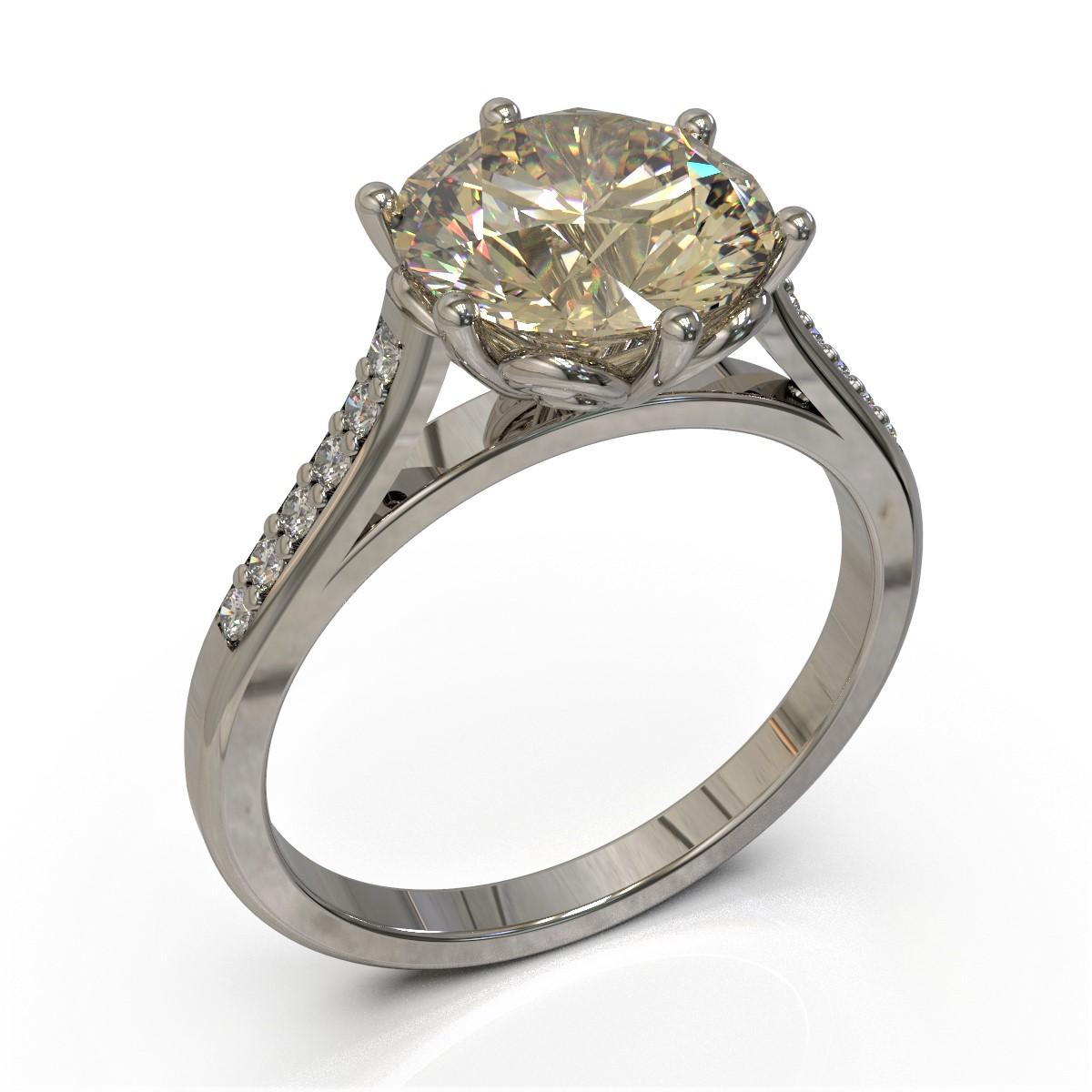 Art Nouveau 1.59 Carat Yellow Round Brilliant Cut Diamond Engagement Ring in 18 Carat Gold For Sale