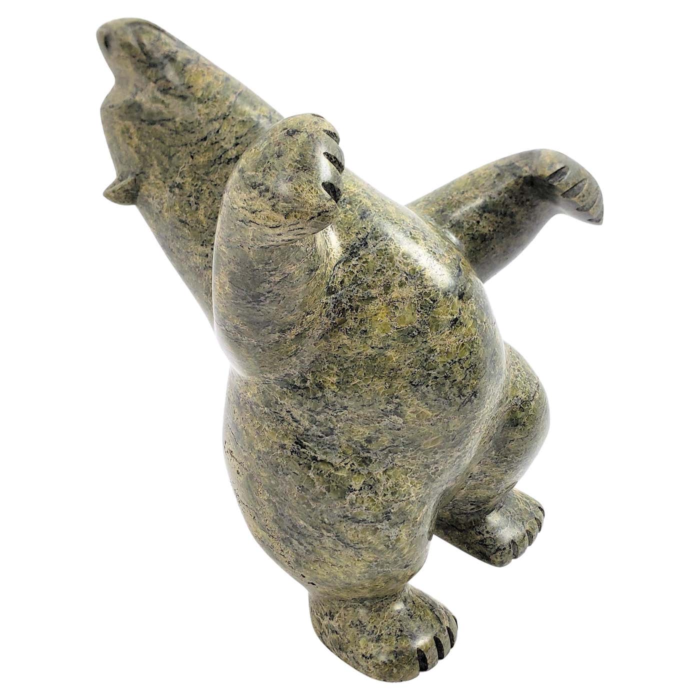 Dancing Bear Soapstone Sculpture by Canadian Inuit Artists via Sculptures Canada