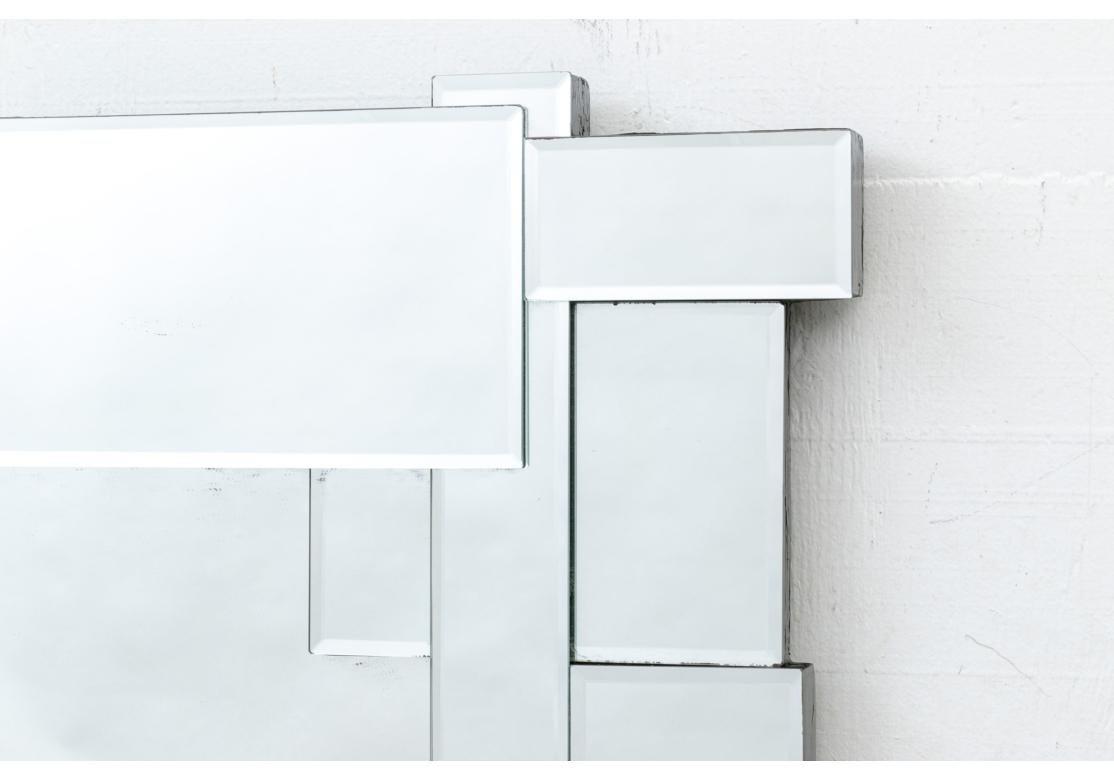 Mid-Century Modern Kichler Xana Post Modern Style Pieced Beveled Mirror For Sale