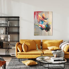 "Descent" - Acrylic Figurative Painting by Swedish Artist Kicki Edgren, 2022