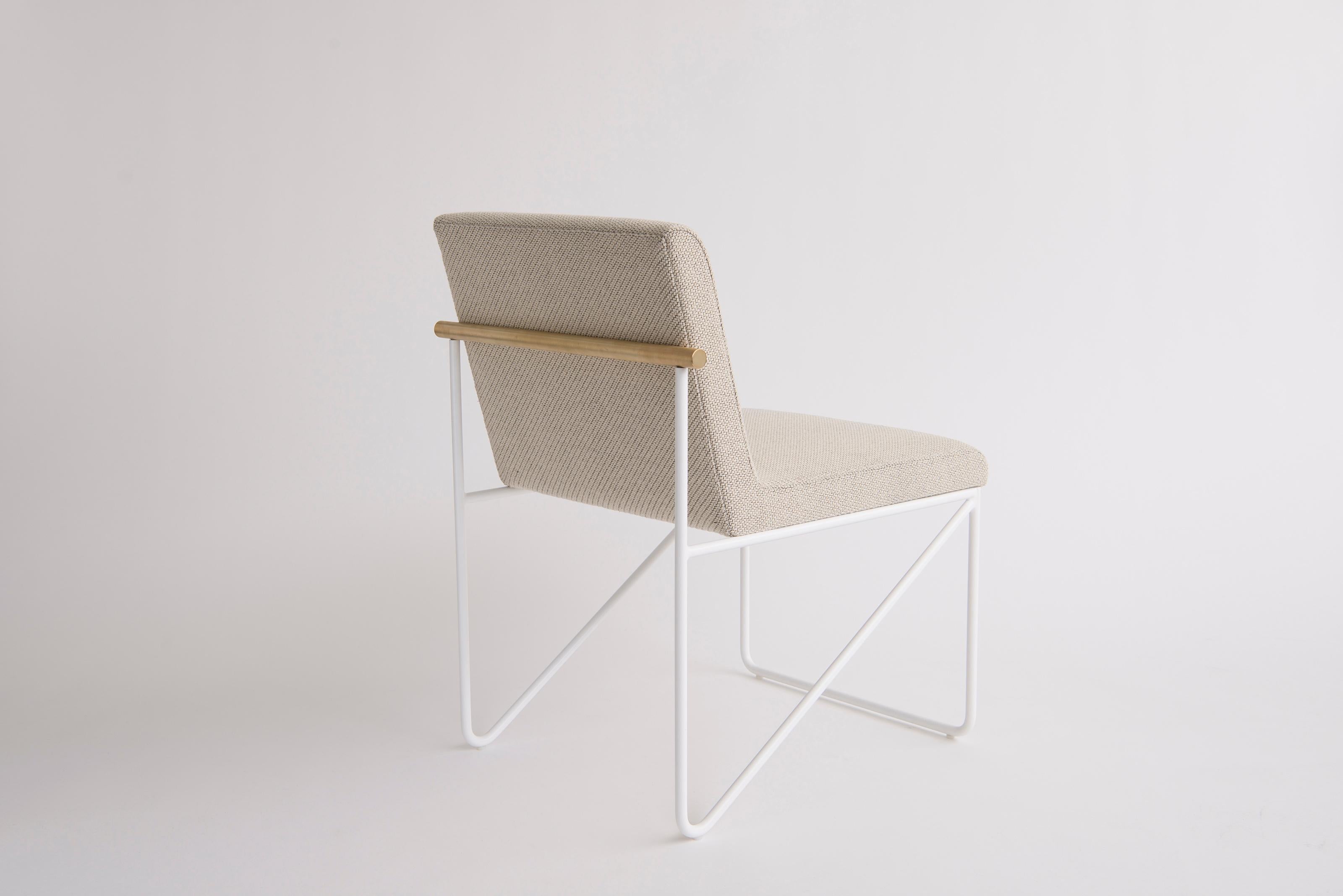 Brushed Kickstand Armless Side Chair by Phase Design For Sale