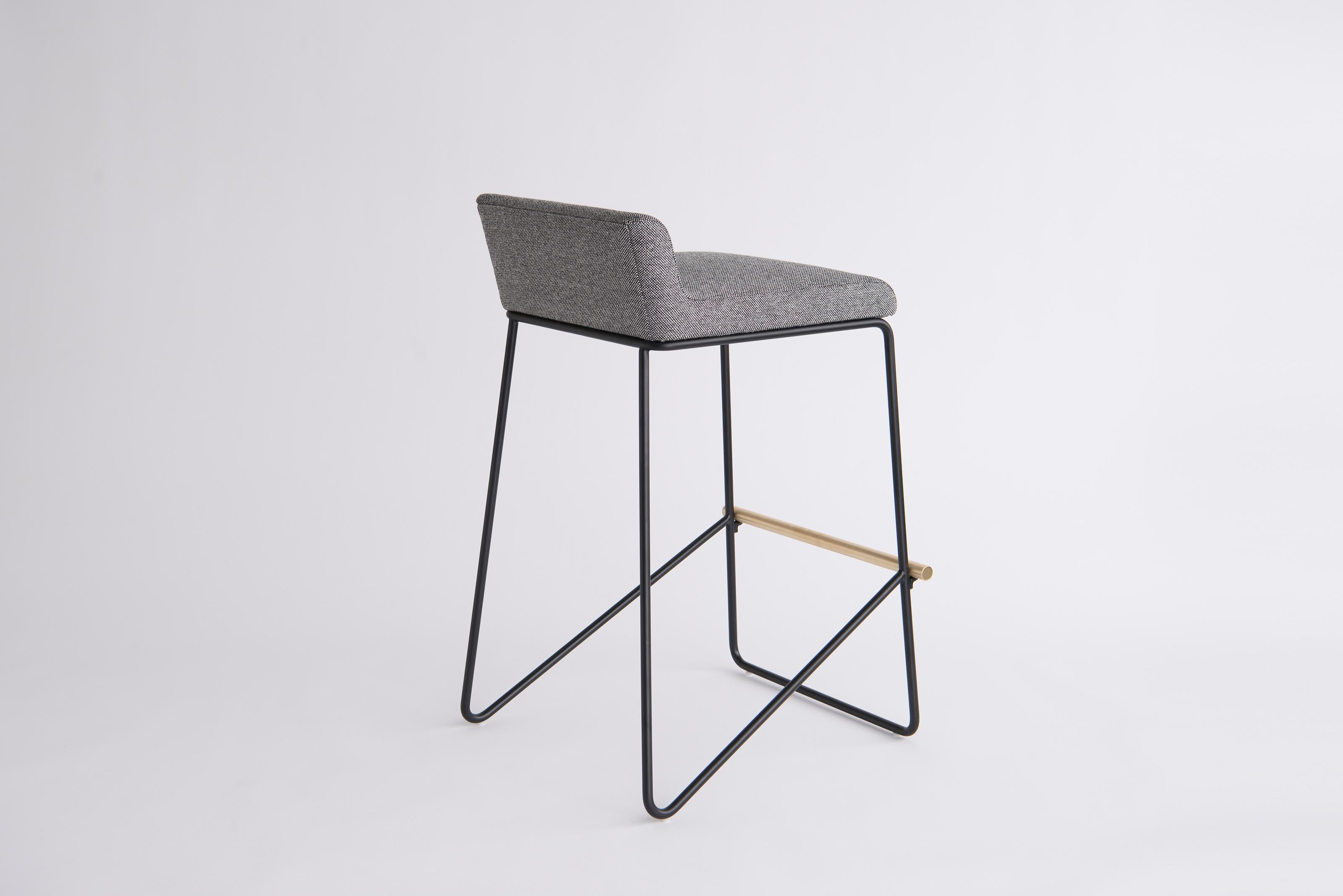 Brushed Kickstand Bar Stool by Phase Design For Sale