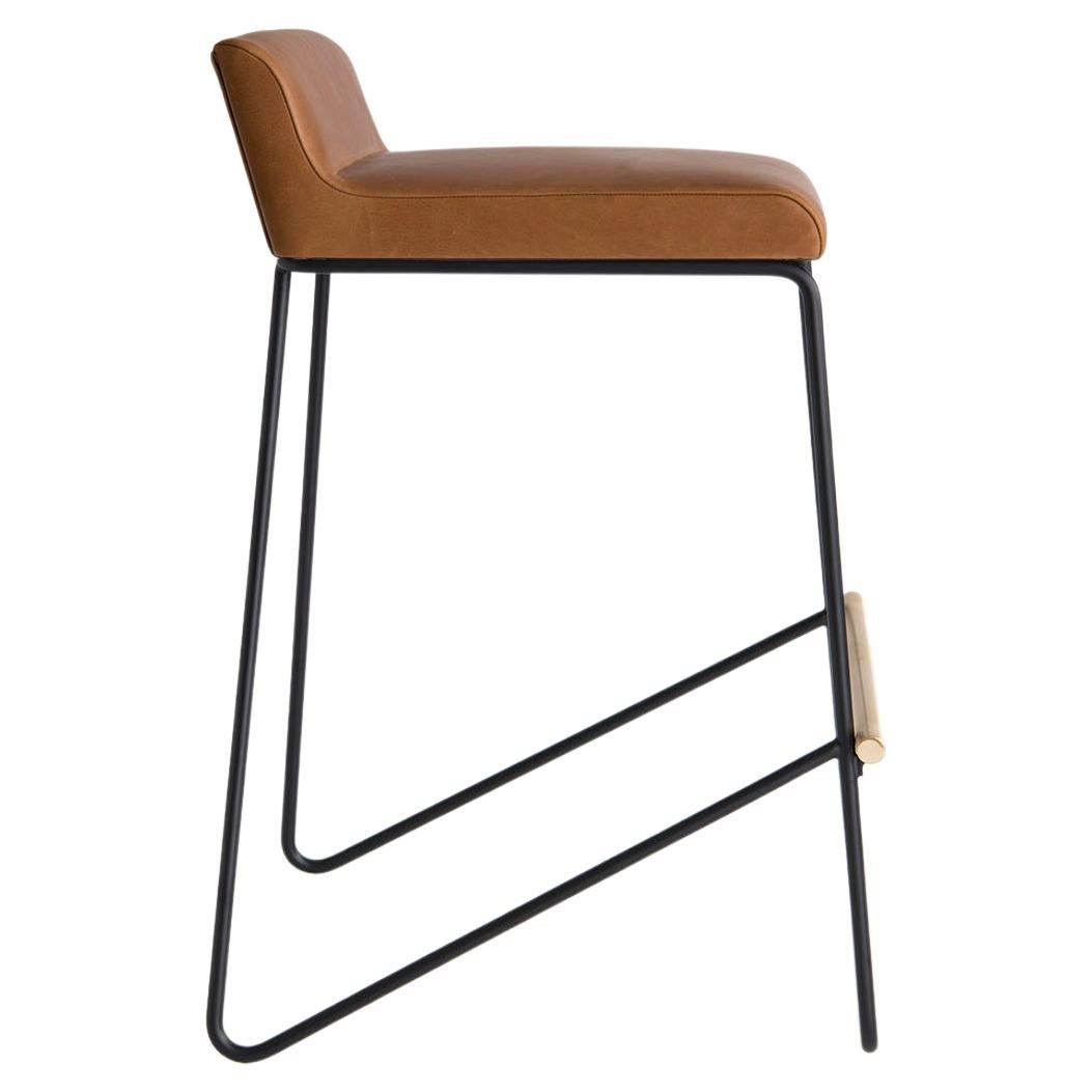 Kickstand Bar Stool by Phase Design, Leather For Sale