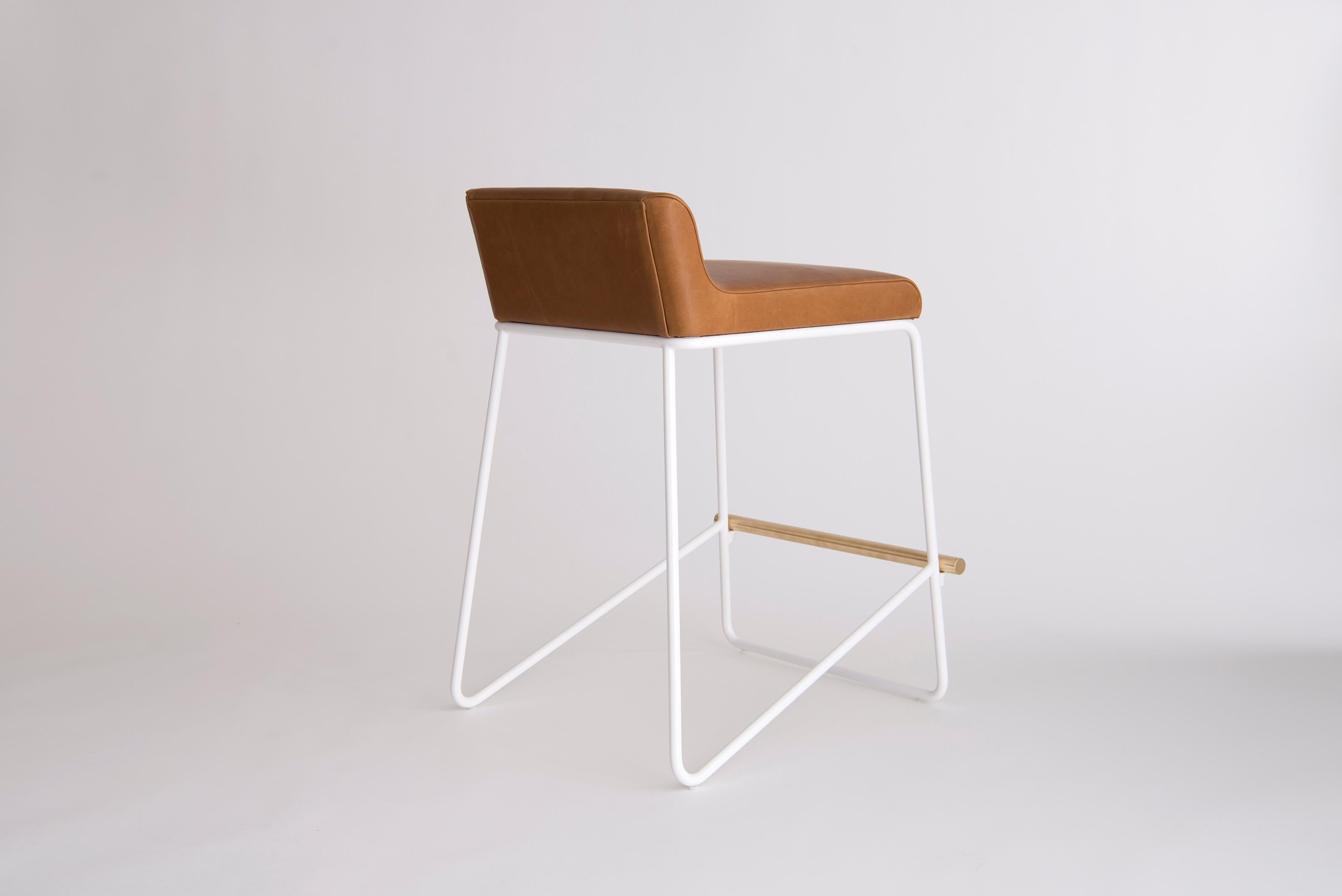Brushed Kickstand Counter Stool by Phase Design For Sale