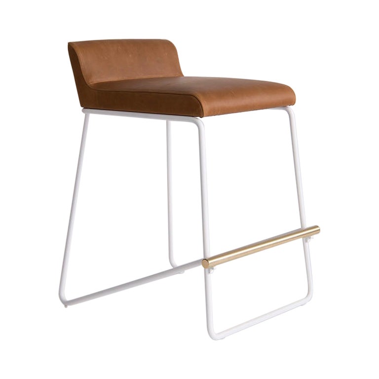Kickstand Counter Stool by Phase Design, Leather