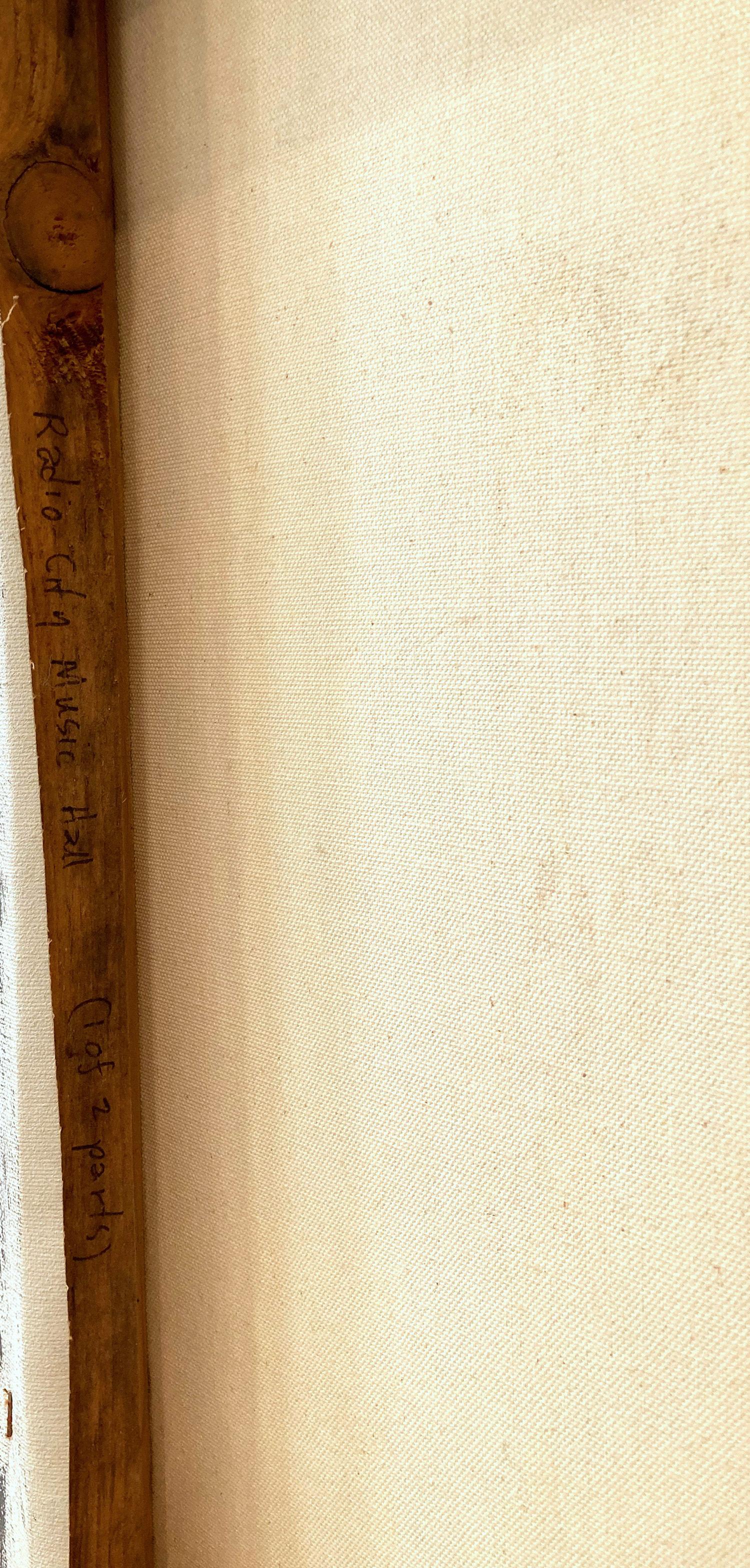 « Radio City Music Hall », peinture géométrique sur toile avec diptyque doré en vente 12